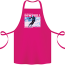 The Only Way is Downhill Skiing Ski Skier Cotton Apron 100% Organic Pink