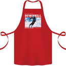 The Only Way is Downhill Skiing Ski Skier Cotton Apron 100% Organic Red