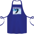 The Only Way is Downhill Skiing Ski Skier Cotton Apron 100% Organic Royal Blue
