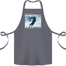 The Only Way is Downhill Skiing Ski Skier Cotton Apron 100% Organic Steel