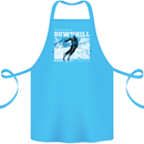 The Only Way is Downhill Skiing Ski Skier Cotton Apron 100% Organic Turquoise