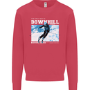 The Only Way is Downhill Skiing Ski Skier Kids Sweatshirt Jumper Heliconia