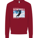 The Only Way is Downhill Skiing Ski Skier Kids Sweatshirt Jumper Red