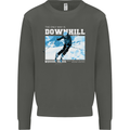 The Only Way is Downhill Skiing Ski Skier Kids Sweatshirt Jumper Storm Grey