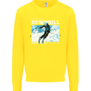 The Only Way is Downhill Skiing Ski Skier Kids Sweatshirt Jumper Yellow