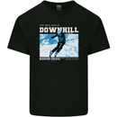 The Only Way is Downhill Skiing Ski Skier Kids T-Shirt Childrens Black