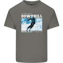 The Only Way is Downhill Skiing Ski Skier Kids T-Shirt Childrens Charcoal