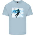 The Only Way is Downhill Skiing Ski Skier Kids T-Shirt Childrens Light Blue