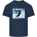 The Only Way is Downhill Skiing Ski Skier Kids T-Shirt Childrens Navy Blue