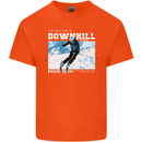 The Only Way is Downhill Skiing Ski Skier Kids T-Shirt Childrens Orange