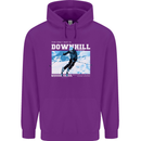 The Only Way is Downhill Skiing Ski Skier Mens 80% Cotton Hoodie Purple