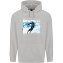 The Only Way is Downhill Skiing Ski Skier Mens 80% Cotton Hoodie Sports Grey