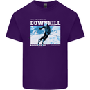 The Only Way is Downhill Skiing Ski Skier Mens Cotton T-Shirt Tee Top Purple