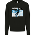 The Only Way is Downhill Skiing Ski Skier Mens Sweatshirt Jumper Black