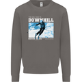 The Only Way is Downhill Skiing Ski Skier Mens Sweatshirt Jumper Charcoal