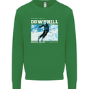 The Only Way is Downhill Skiing Ski Skier Mens Sweatshirt Jumper Irish Green