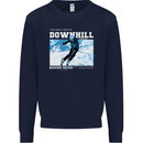 The Only Way is Downhill Skiing Ski Skier Mens Sweatshirt Jumper Navy Blue