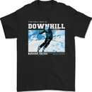 The Only Way is Downhill Skiing Ski Skier Mens T-Shirt 100% Cotton Black