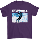 The Only Way is Downhill Skiing Ski Skier Mens T-Shirt 100% Cotton Purple
