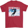 The Only Way is Downhill Skiing Ski Skier Mens T-Shirt 100% Cotton Red