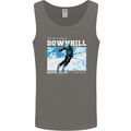 The Only Way is Downhill Skiing Ski Skier Mens Vest Tank Top Charcoal