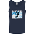 The Only Way is Downhill Skiing Ski Skier Mens Vest Tank Top Navy Blue