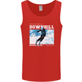 The Only Way is Downhill Skiing Ski Skier Mens Vest Tank Top Red