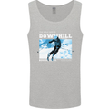 The Only Way is Downhill Skiing Ski Skier Mens Vest Tank Top Sports Grey