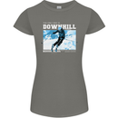The Only Way is Downhill Skiing Ski Skier Womens Petite Cut T-Shirt Charcoal