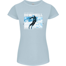 The Only Way is Downhill Skiing Ski Skier Womens Petite Cut T-Shirt Light Blue