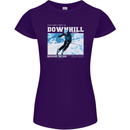The Only Way is Downhill Skiing Ski Skier Womens Petite Cut T-Shirt Purple