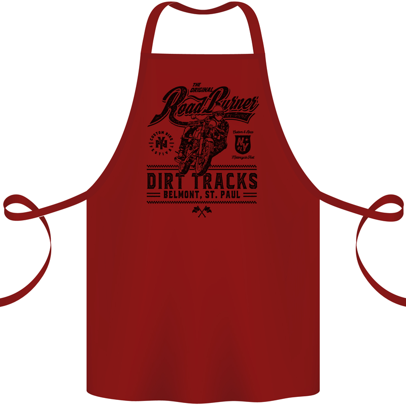 The Original Road Burner Biker Motorcycle Cotton Apron 100% Organic Maroon