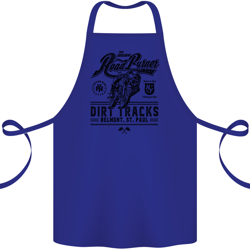 The Original Road Burner Biker Motorcycle Cotton Apron 100% Organic Royal Blue