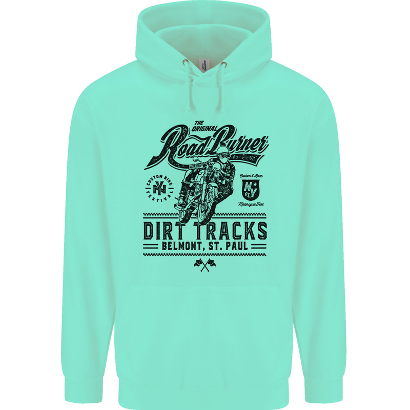 The Original Road Burner Biker Motorcycle Mens 80% Cotton Hoodie Peppermint