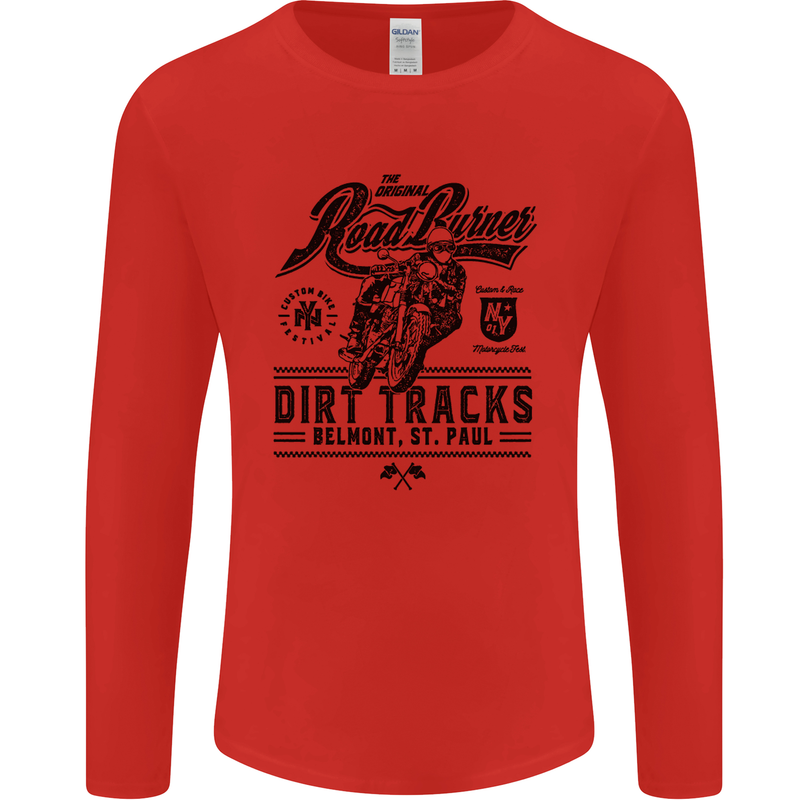 The Original Road Burner Biker Motorcycle Mens Long Sleeve T-Shirt Red
