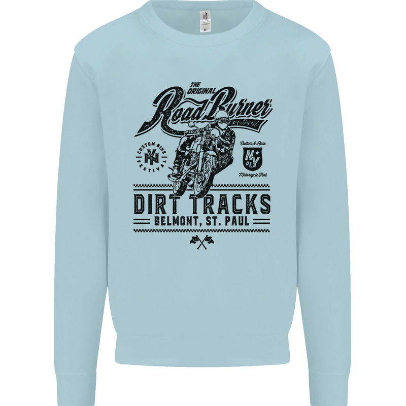 The Original Road Burner Biker Motorcycle Mens Sweatshirt Jumper Light Blue