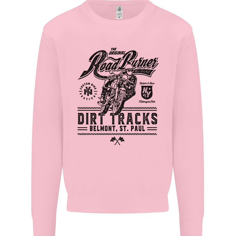 The Original Road Burner Biker Motorcycle Mens Sweatshirt Jumper Light Pink