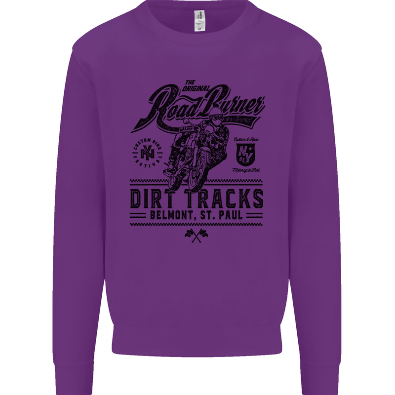 The Original Road Burner Biker Motorcycle Mens Sweatshirt Jumper Purple