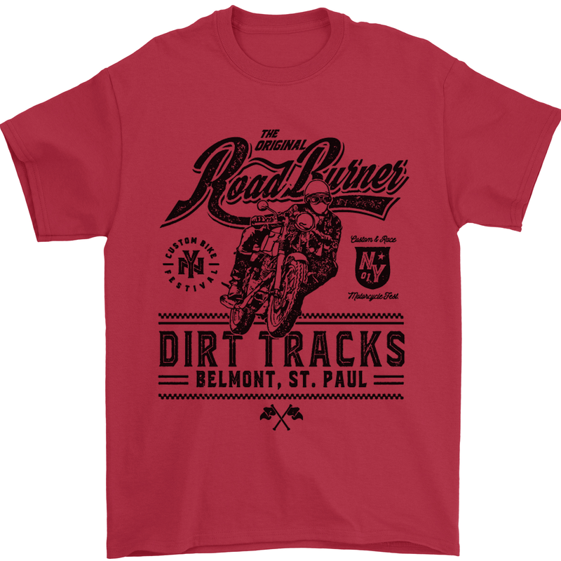 The Original Road Burner Biker Motorcycle Mens T-Shirt Cotton Gildan Red