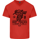 The Original Road Burner Biker Motorcycle Mens V-Neck Cotton T-Shirt Red