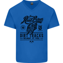 The Original Road Burner Biker Motorcycle Mens V-Neck Cotton T-Shirt Royal Blue