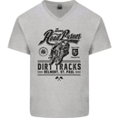 The Original Road Burner Biker Motorcycle Mens V-Neck Cotton T-Shirt Sports Grey