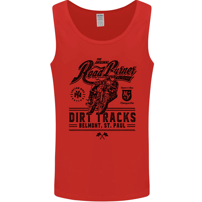 The Original Road Burner Biker Motorcycle Mens Vest Tank Top Red