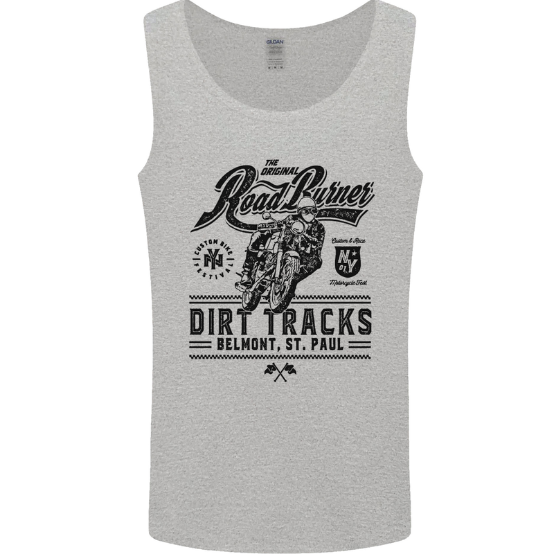 The Original Road Burner Biker Motorcycle Mens Vest Tank Top Sports Grey