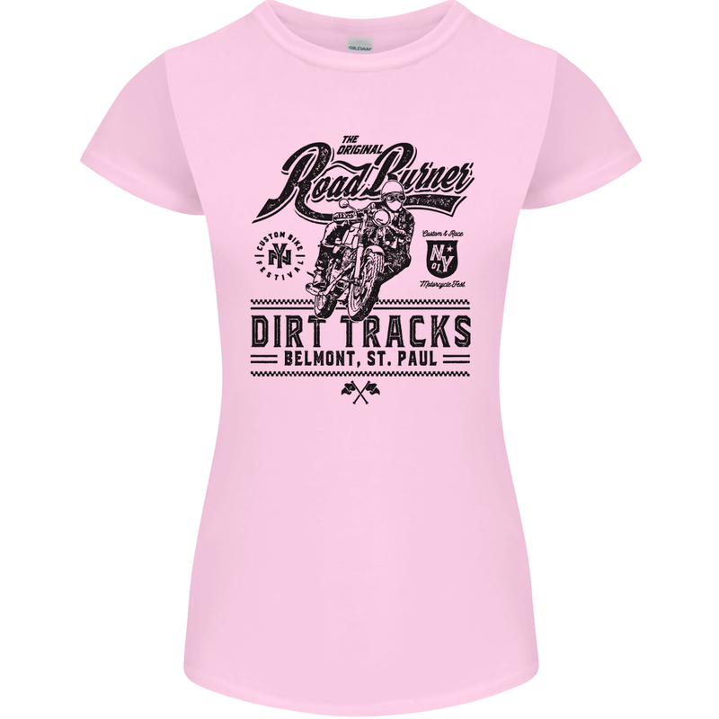 The Original Road Burner Biker Motorcycle Womens Petite Cut T-Shirt Light Pink
