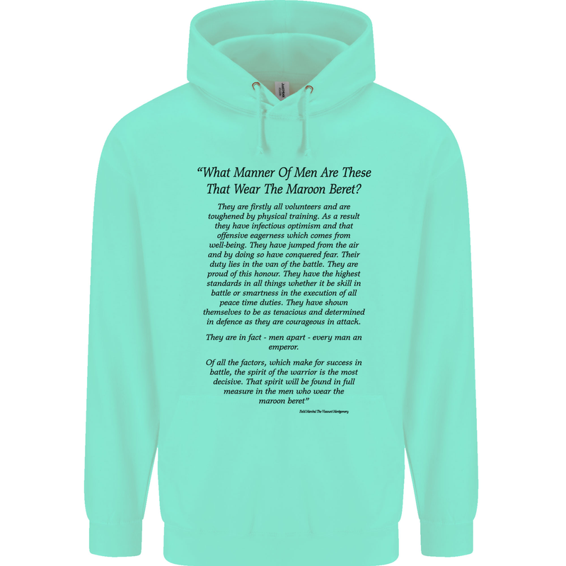The Parachute Regiment Charter 1 2 3 4 Para Childrens Kids Hoodie Peppermint