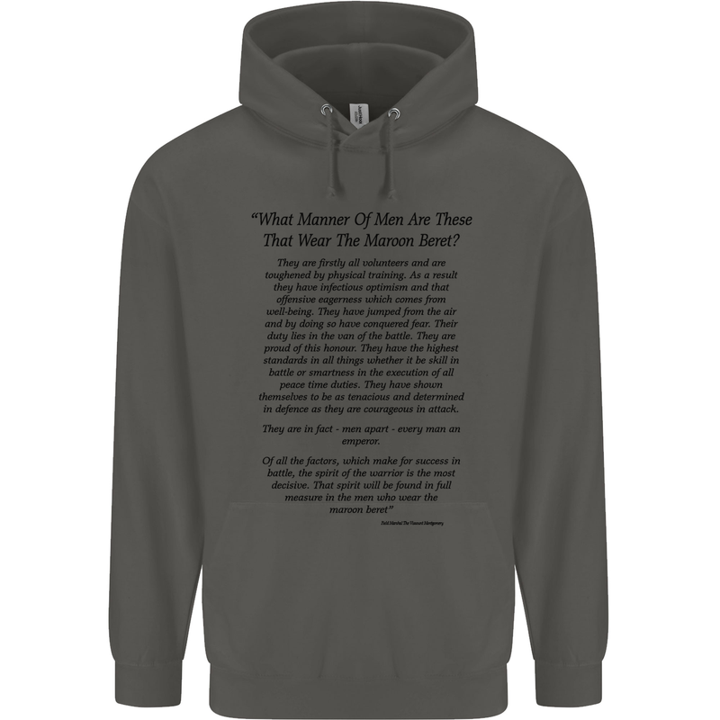 The Parachute Regiment Charter 1 2 3 4 Para Childrens Kids Hoodie Storm Grey
