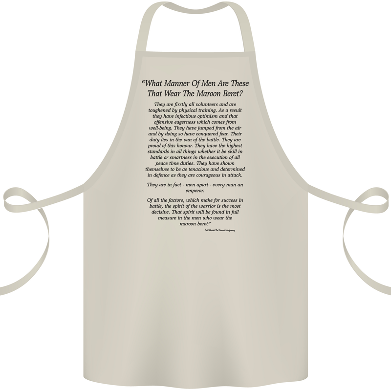 The Parachute Regiment Charter 1 2 3 4 Para Cotton Apron 100% Organic Natural