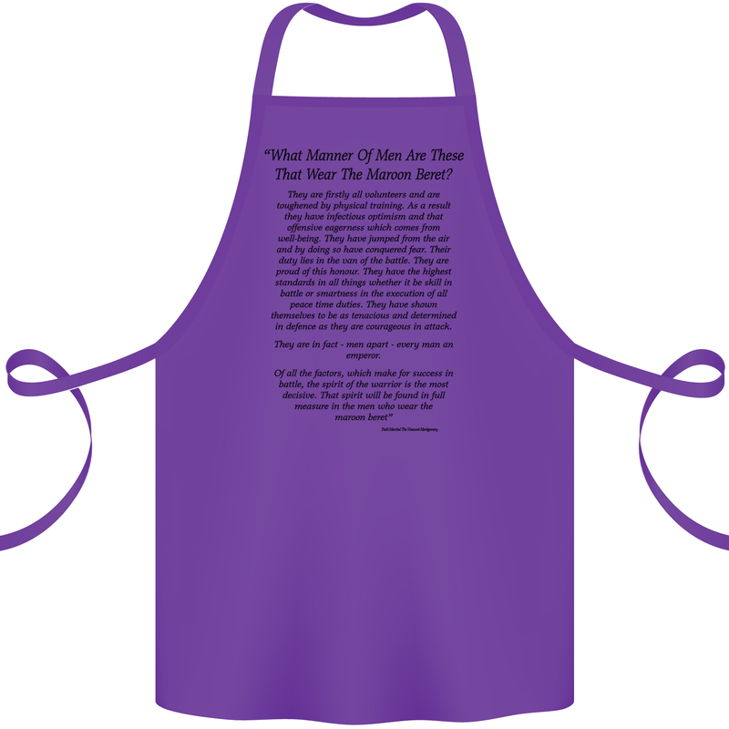 The Parachute Regiment Charter 1 2 3 4 Para Cotton Apron 100% Organic Purple