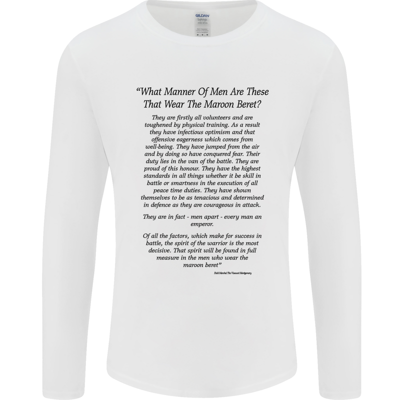 The Parachute Regiment Charter 1 2 3 4 Para Mens Long Sleeve T-Shirt White